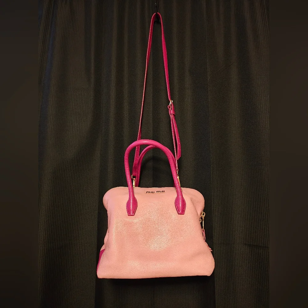 Miu Miu Beau Pink Leather Bag - Picture 1 of 16